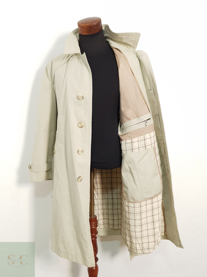 Gabardina con Cinto - Beige Hombre Talla ML 1