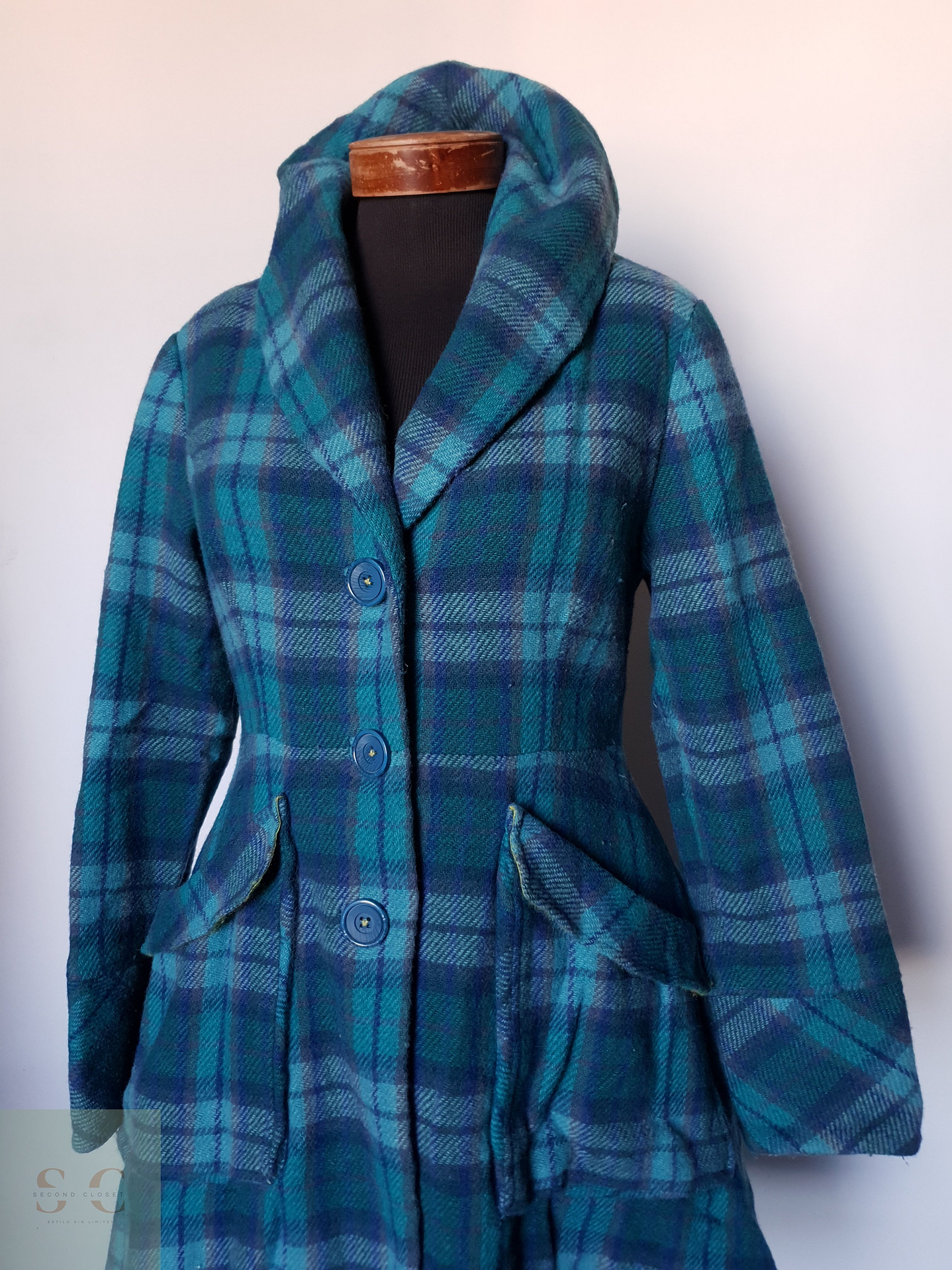 Abrigo lana mujer azul TALLA ML SUNDANCE 4