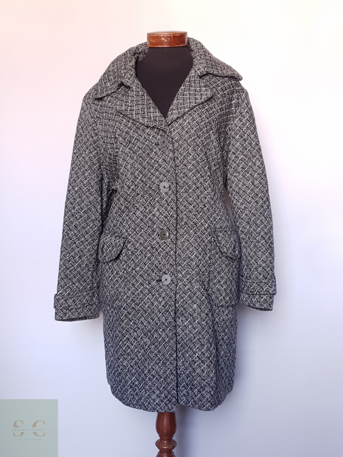 Abrigo mujer lana gris plomo TALLA XL/XXL 2