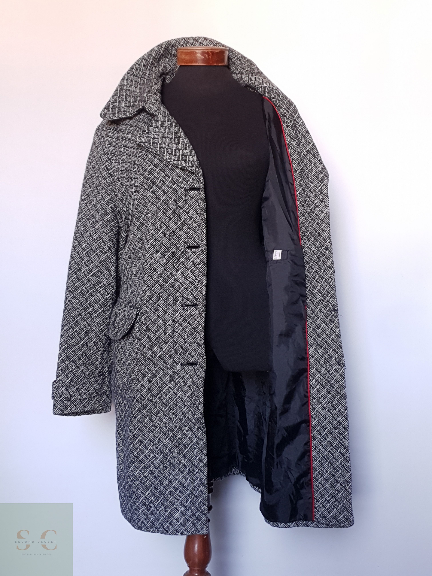 Abrigo mujer lana gris plomo TALLA XL/XXL 1