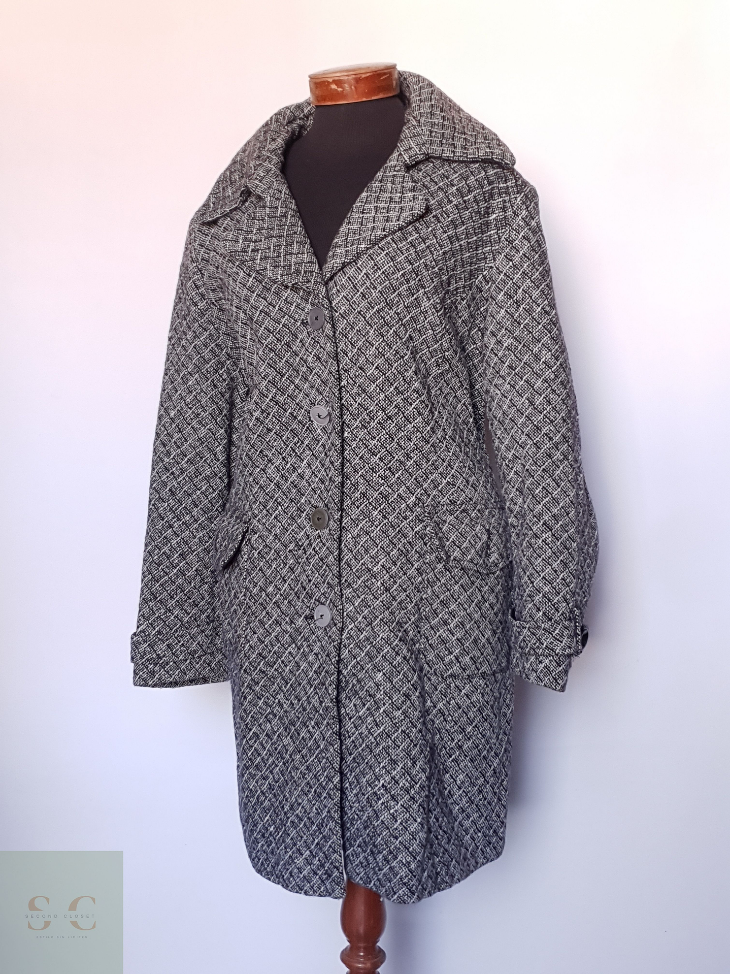 Abrigo mujer lana gris plomo TALLA XL/XXL 3