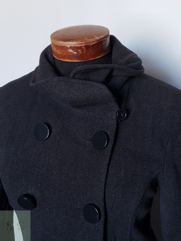 Abrigo mujer lana plomo cruzado TALLA S con cinturon ORSAY 5