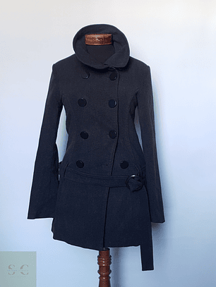 Abrigo mujer lana plomo cruzado TALLA S con cinturon ORSAY