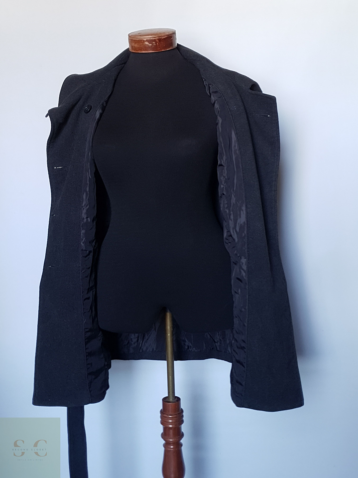 Abrigo mujer lana plomo cruzado TALLA S con cinturon ORSAY 6