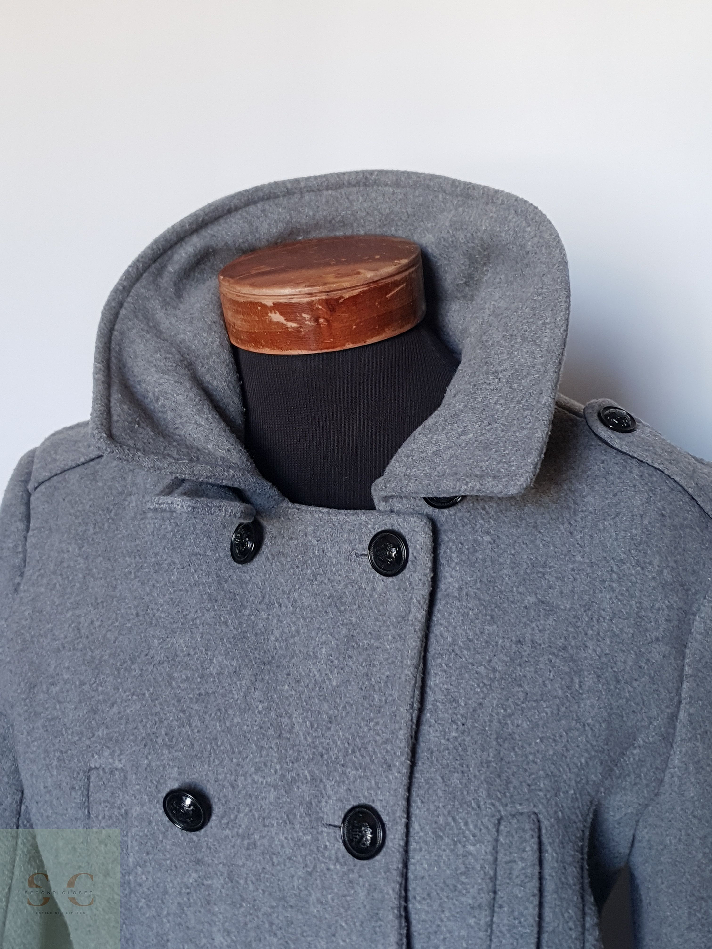 Abrigo mujer cruzado gris EL CORTE INGLÉS TALLA ML 4