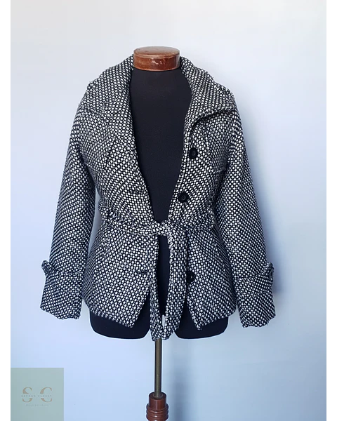 Abrigo mujer lana grueso TALLA XXS/XS con cinturon CATARINA