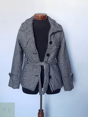 Abrigo mujer lana grueso TALLA XXS/XS con cinturon CATARINA