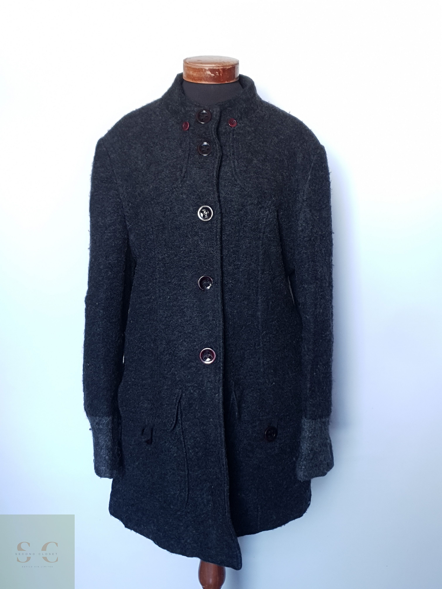 Abrigo mujer lana plomo marengo TALLA XL 2