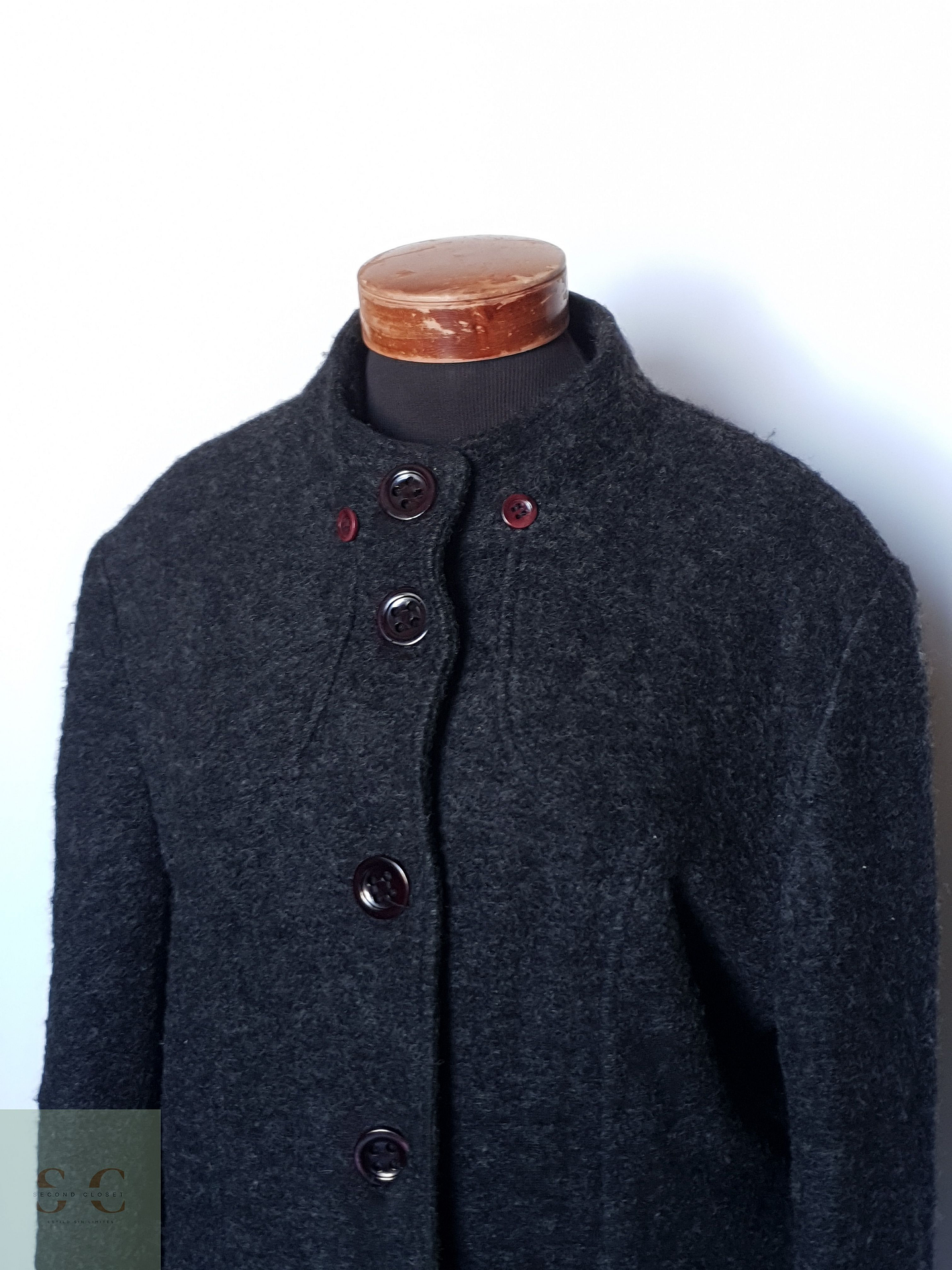 Abrigo mujer lana plomo marengo TALLA XL 4