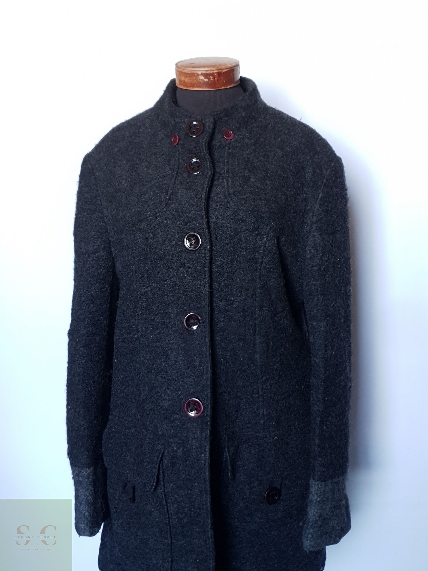 Abrigo mujer lana plomo marengo TALLA XL 3