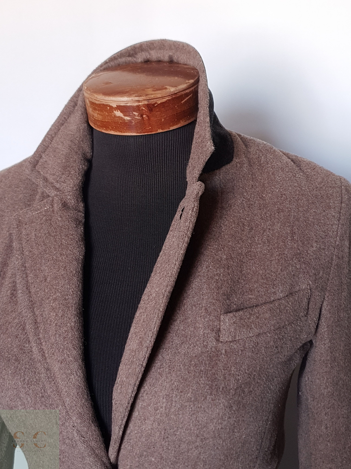 Abrigo mujer lana café clasico elegante entallado TALLA XS 2