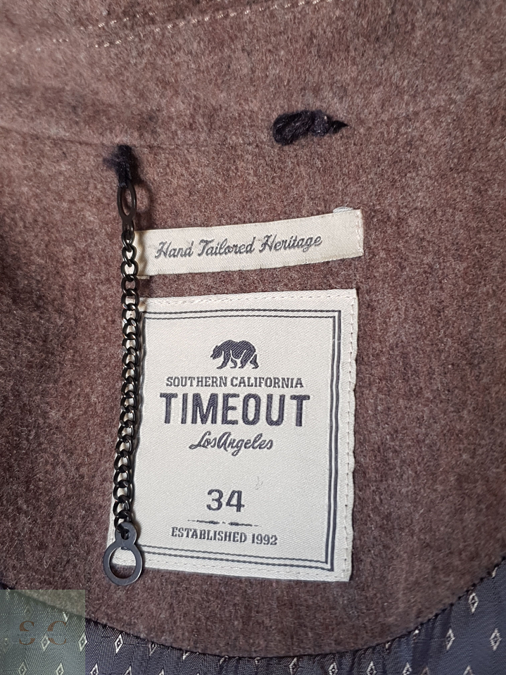 Abrigo mujer lana café clasico elegante entallado TALLA XS 6