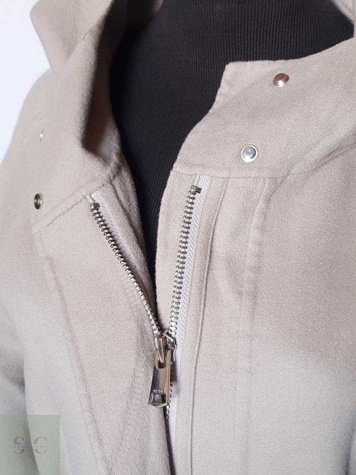 Abrigo mujer REISS TALLA LXL crema beige 4