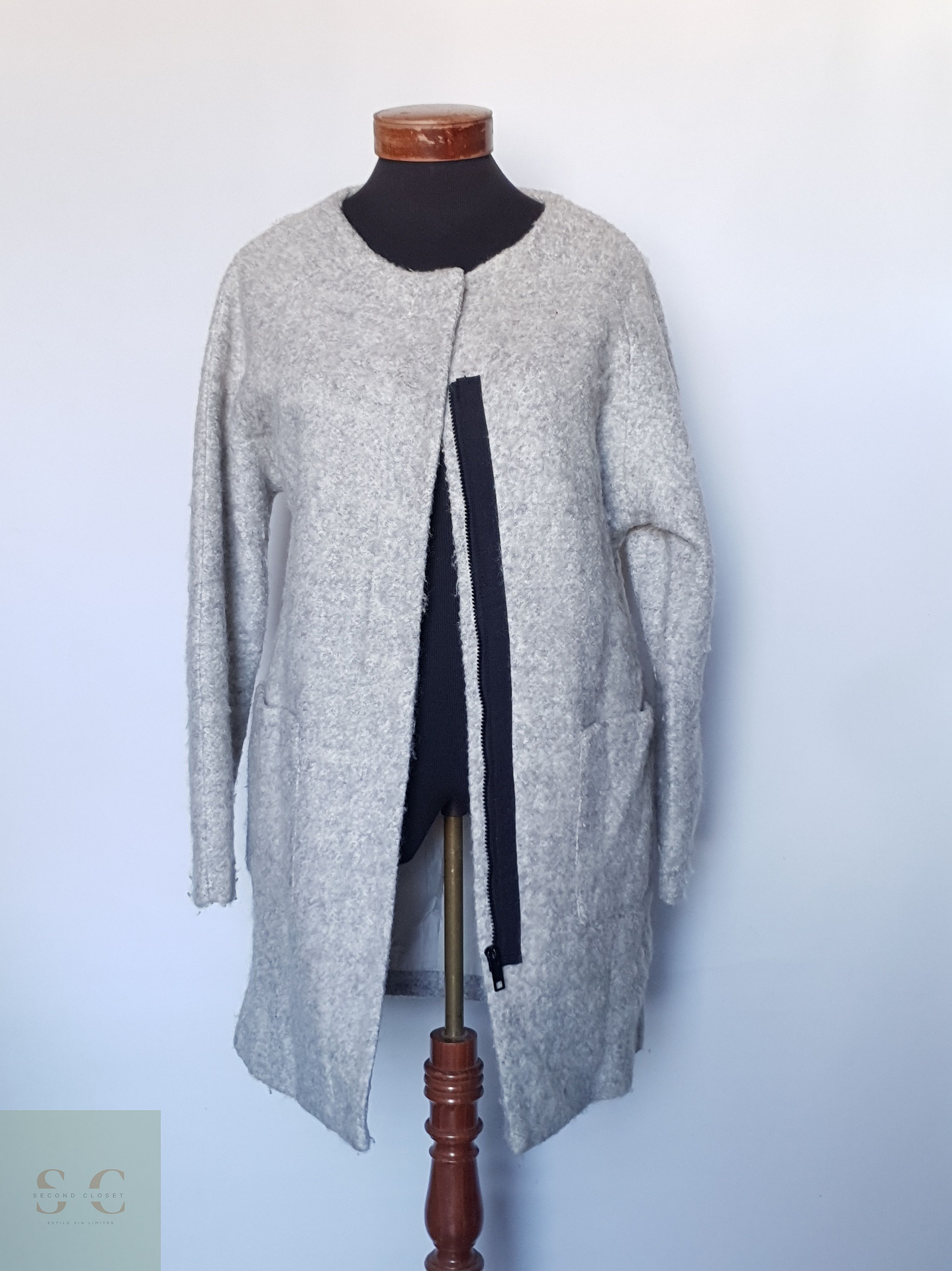 Abrigo Mujer lana Gris TALLA LXL 3