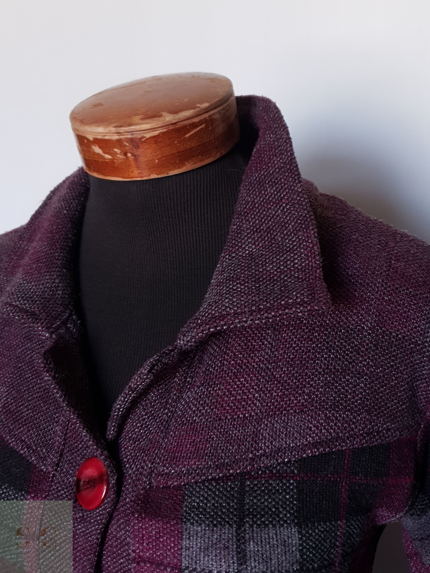 Abrigo ligero mujer cuadros fucsia TALLA XS 4