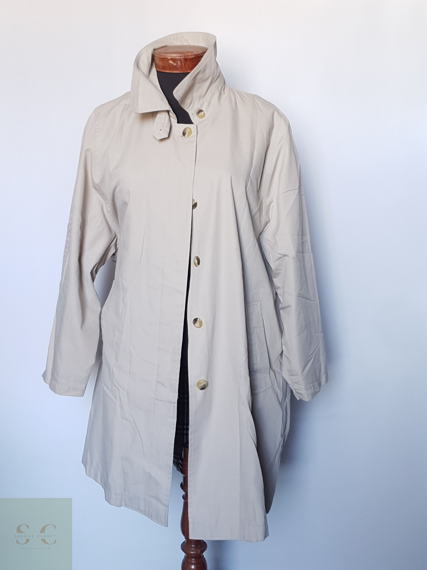 Gabardina Trench Mujer Beige TALLA L 2