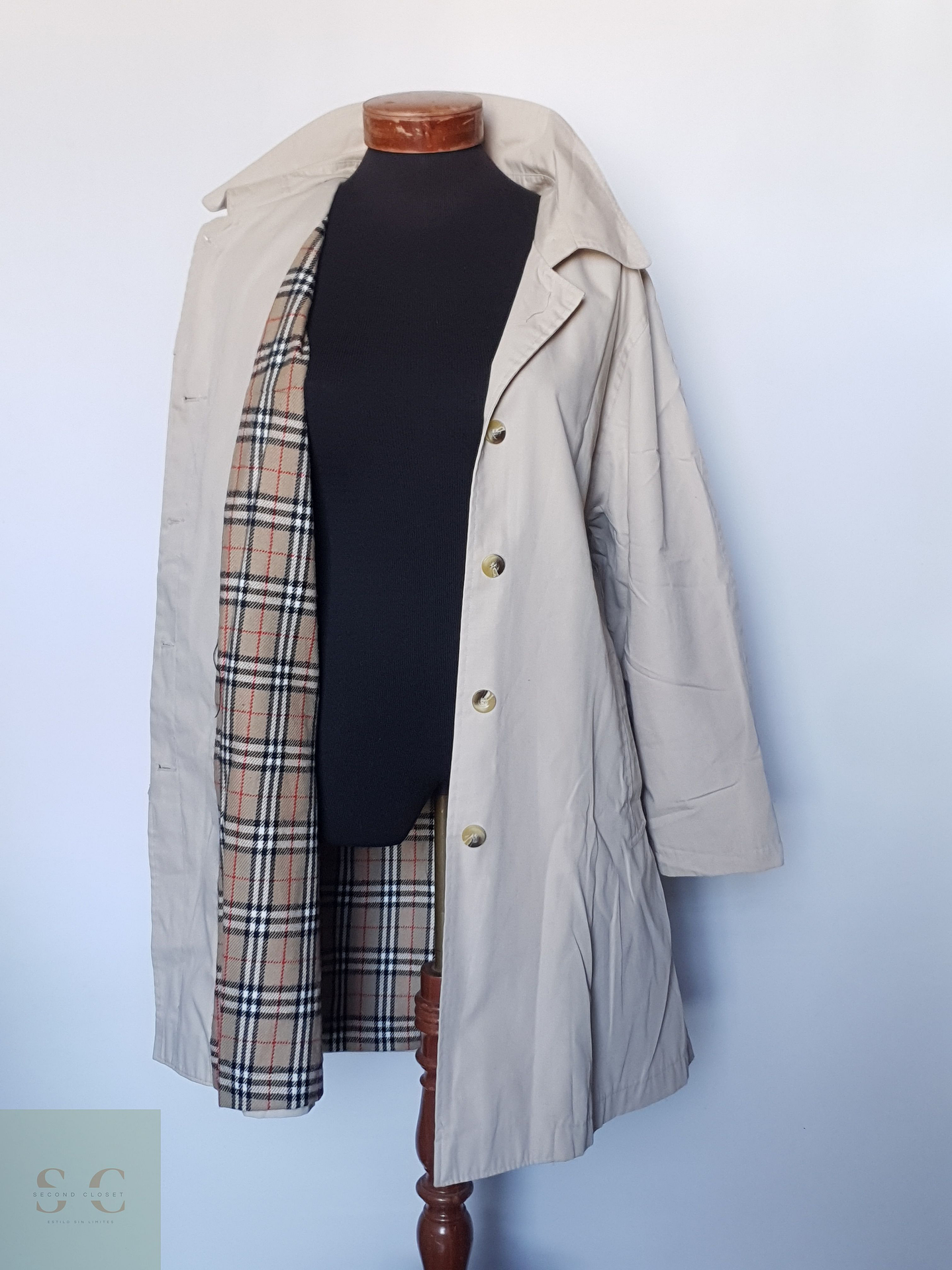 Gabardina Trench Mujer Beige TALLA L 1