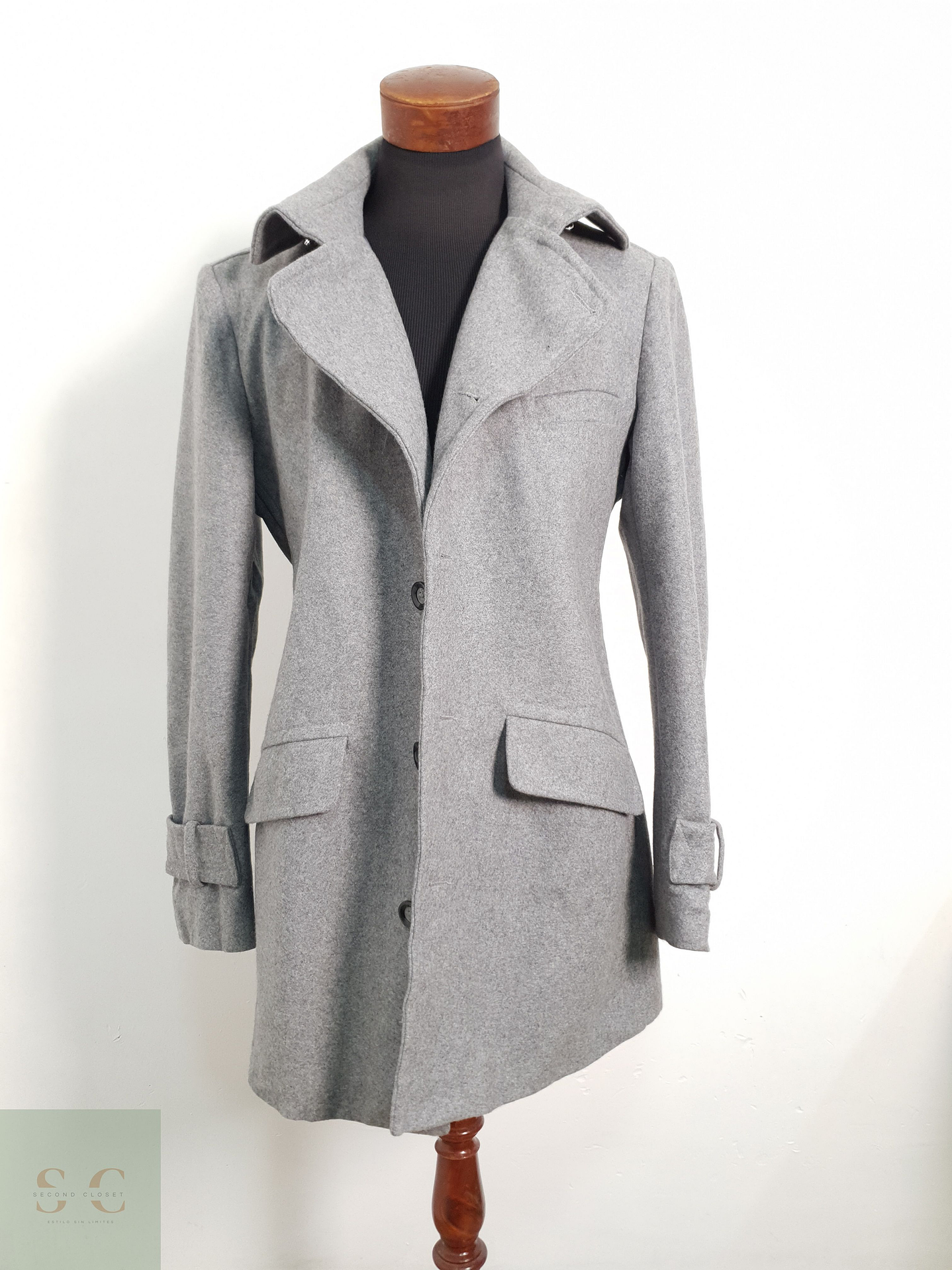 Bertoni Abrigo tres cuartos Gris Talla ML 2