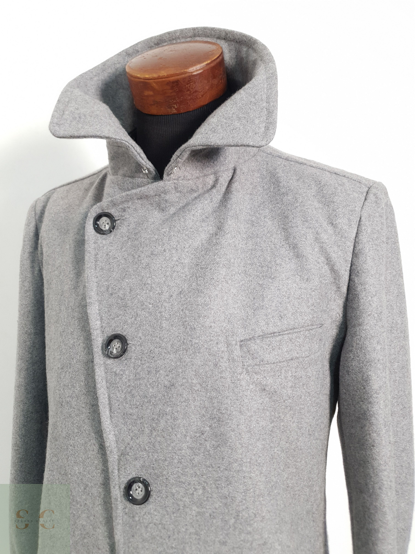 Bertoni Abrigo tres cuartos Gris Talla ML 3