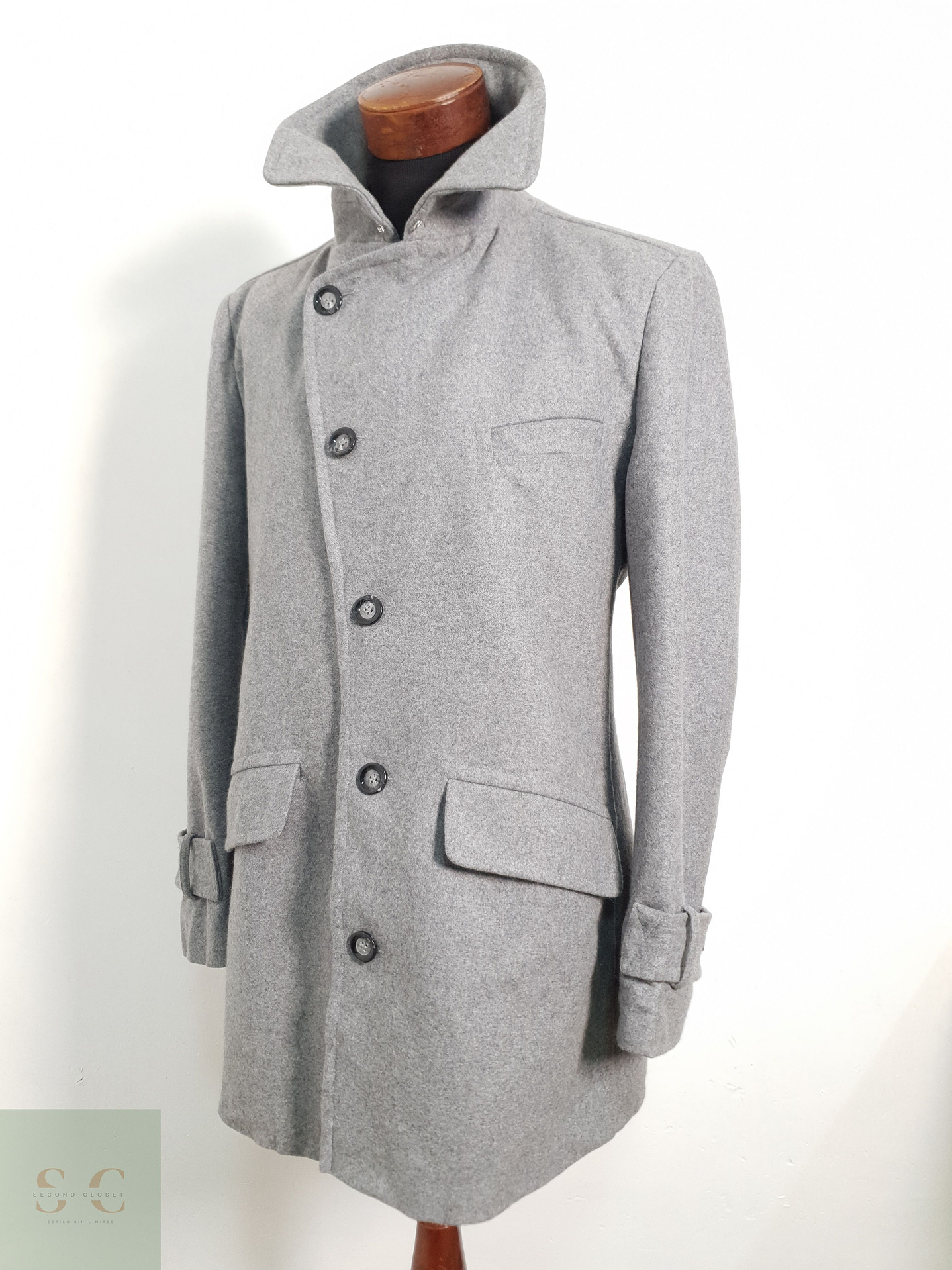 Bertoni Abrigo tres cuartos Gris Talla ML 1