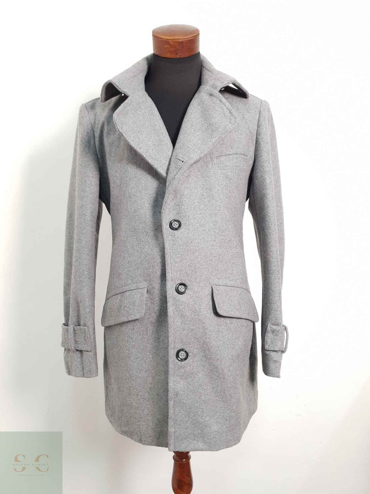 Bertoni Abrigo tres cuartos Gris Talla ML 6