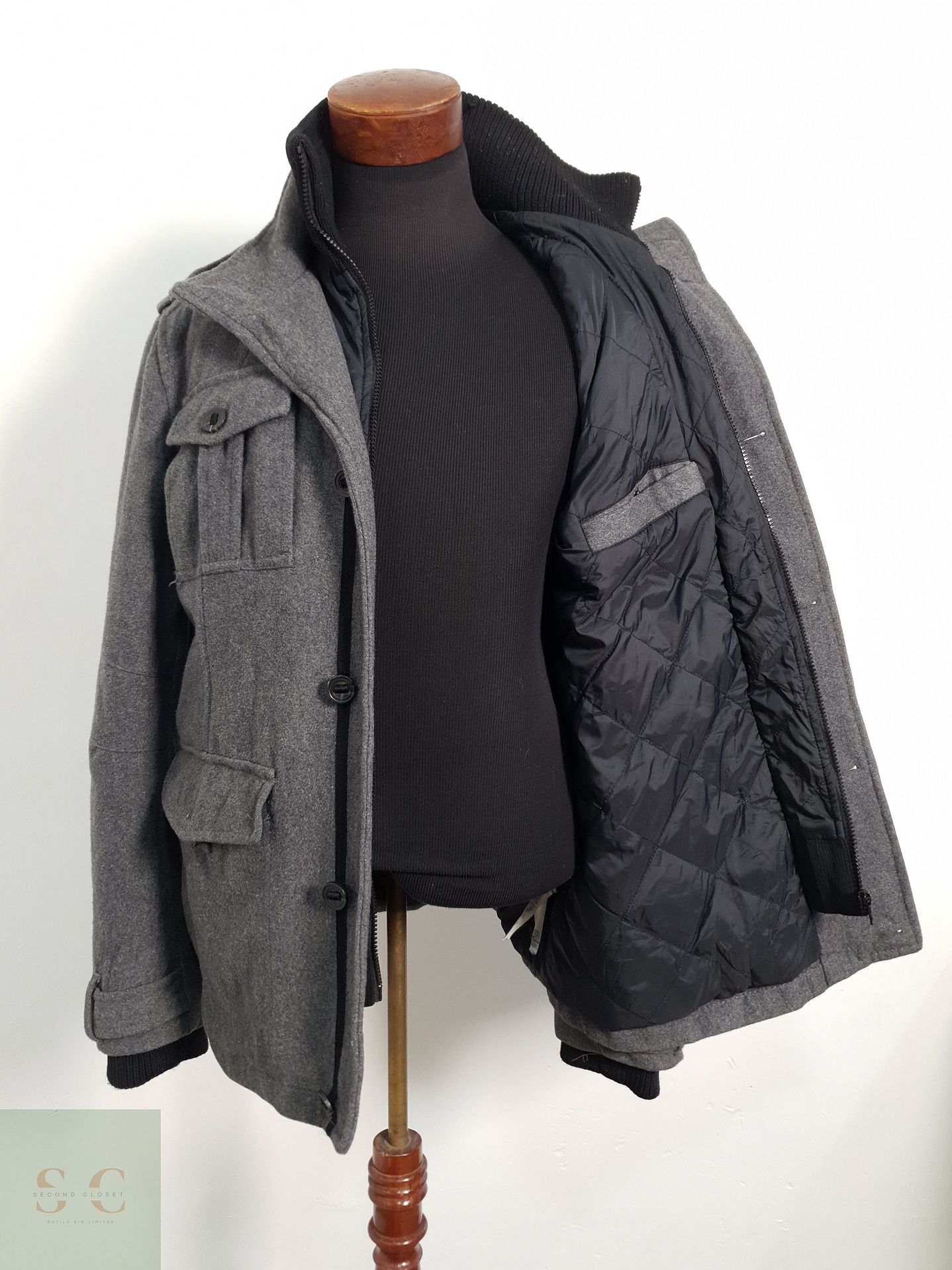 Esprit Chaqueta utilitaria Gris Talla L 3