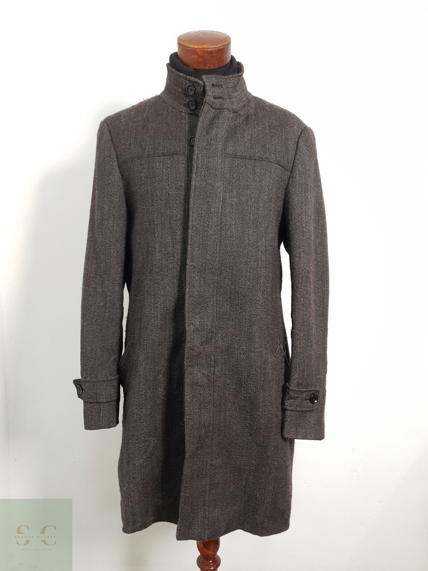 Vía Cortesa Abrigo Chaquetón Cafe Talla L 1