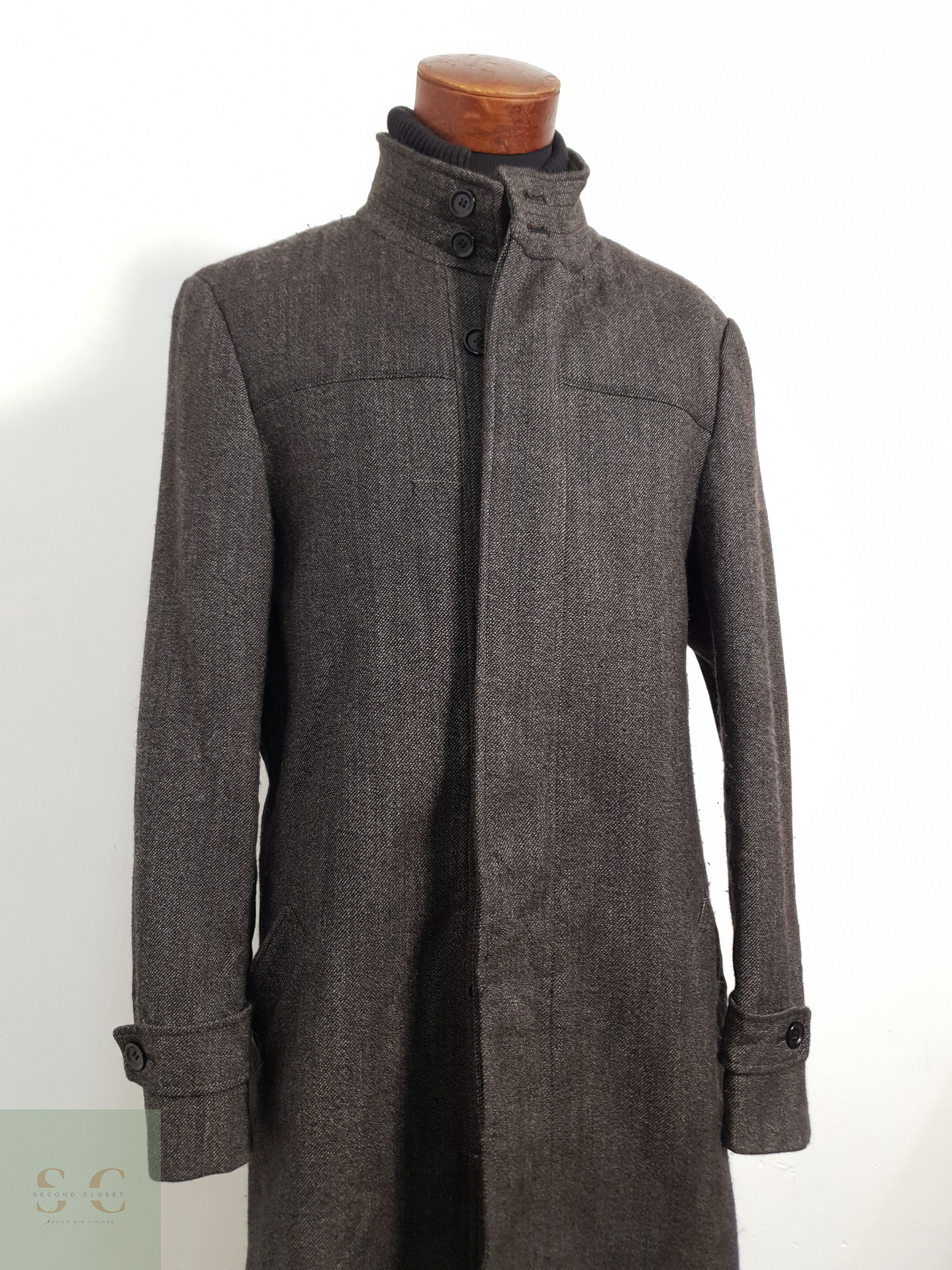 Vía Cortesa Abrigo Chaquetón Cafe Talla L 3