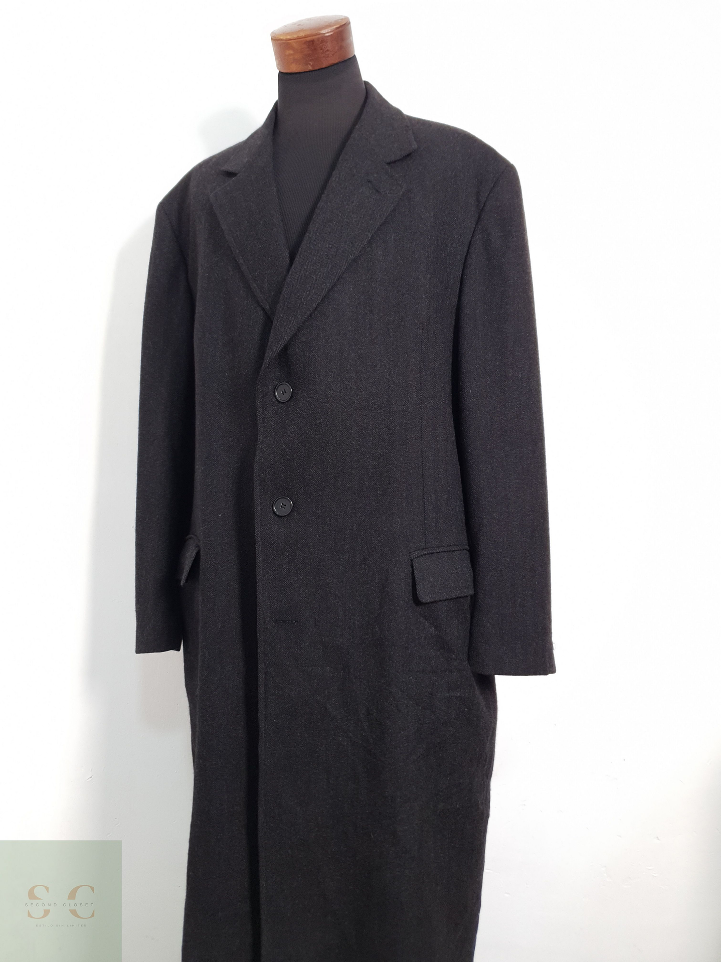 Vintage Abrigo largo sastrero Plomo Talla XXL 6