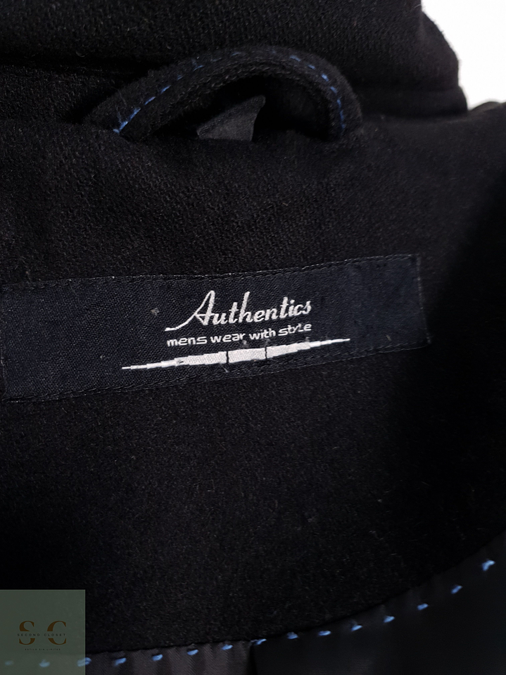 Autentics Abrigo tres cuartos Negro Talla S 4