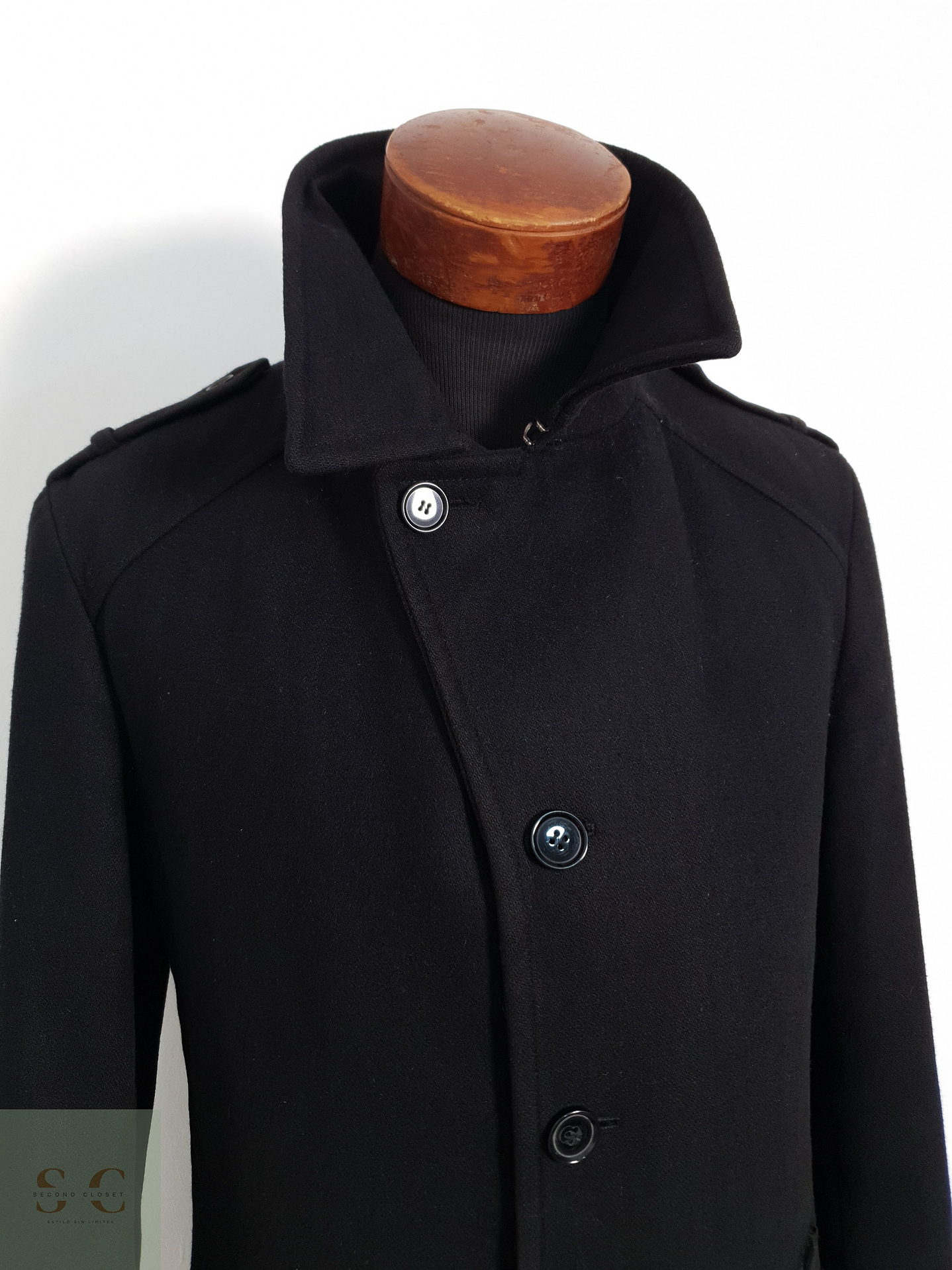 Autentics Abrigo tres cuartos Negro Talla S 5