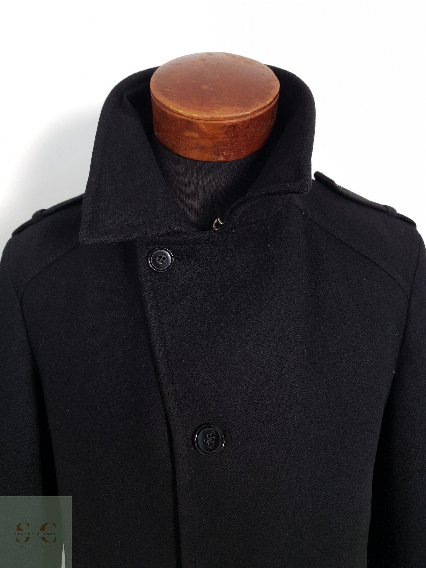 Autentics Abrigo tres cuartos Negro Talla S 6