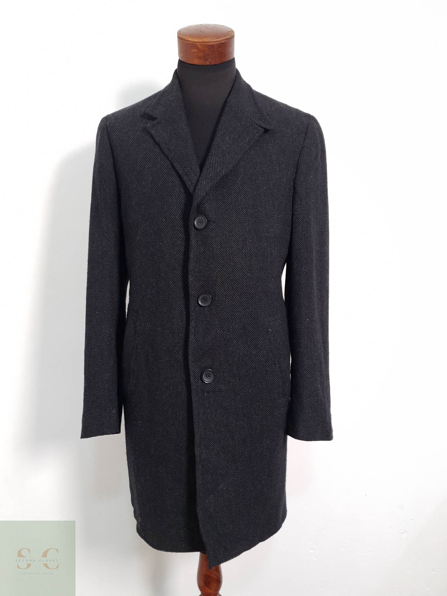 Esprit Abrigo tres cuartos Plomo Talla M 1