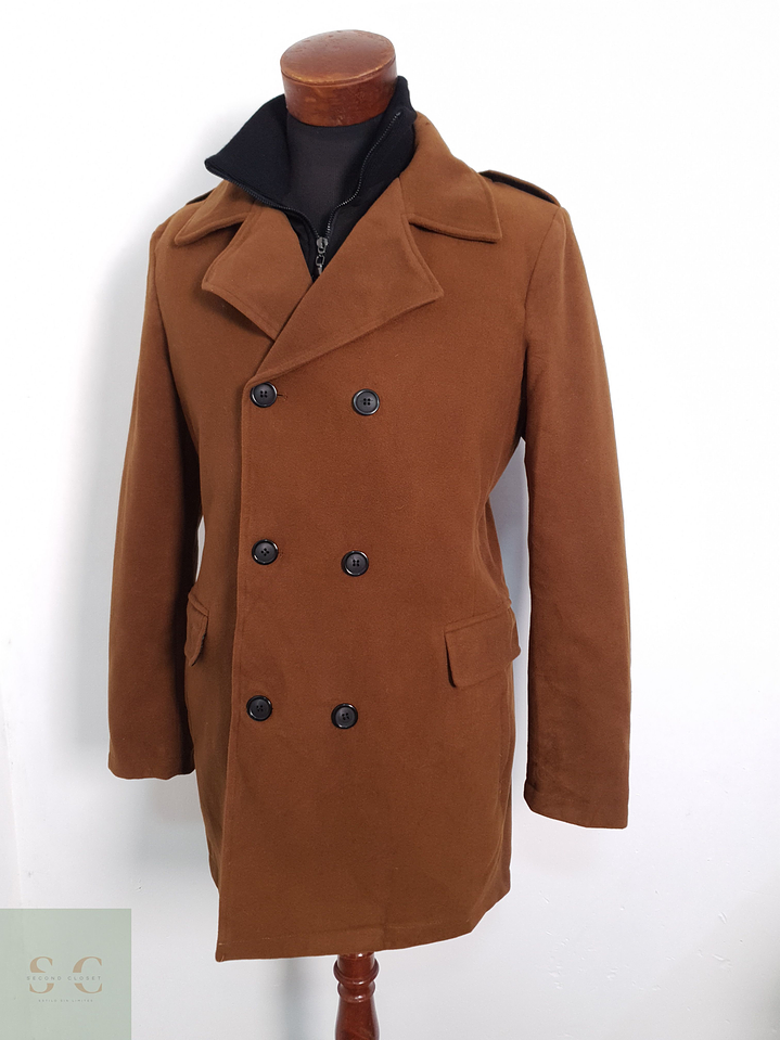Vintage Abrigo marinero Camel oscuro Talla S 2