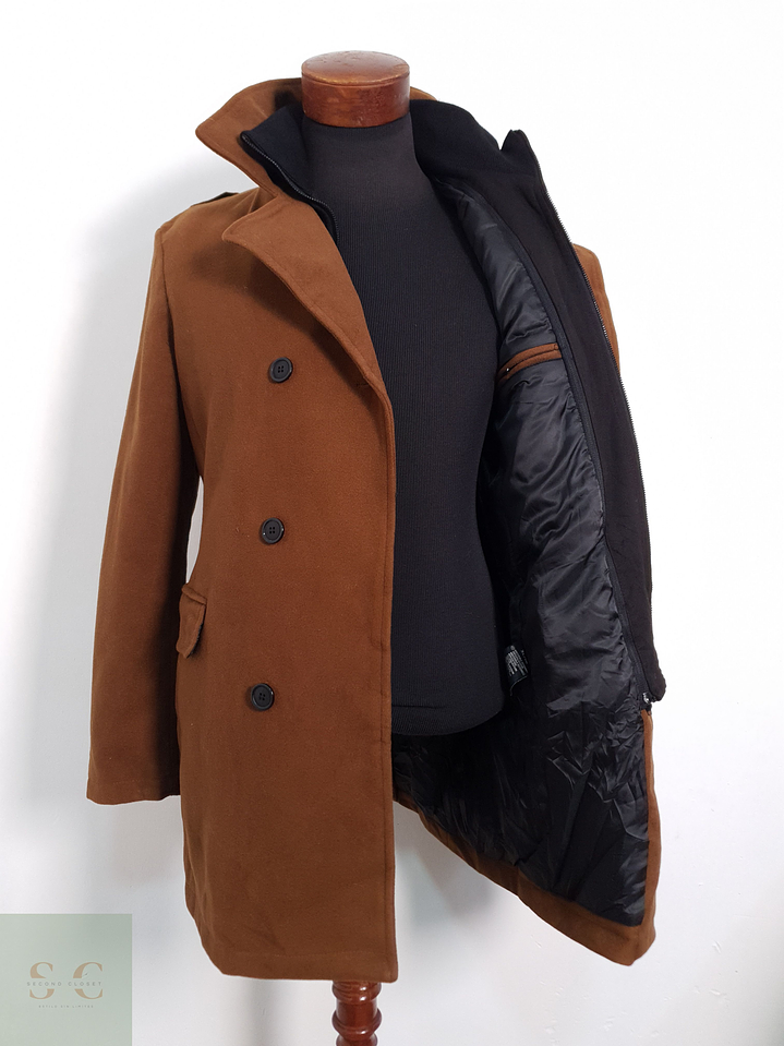 Vintage Abrigo marinero Camel oscuro Talla S 4