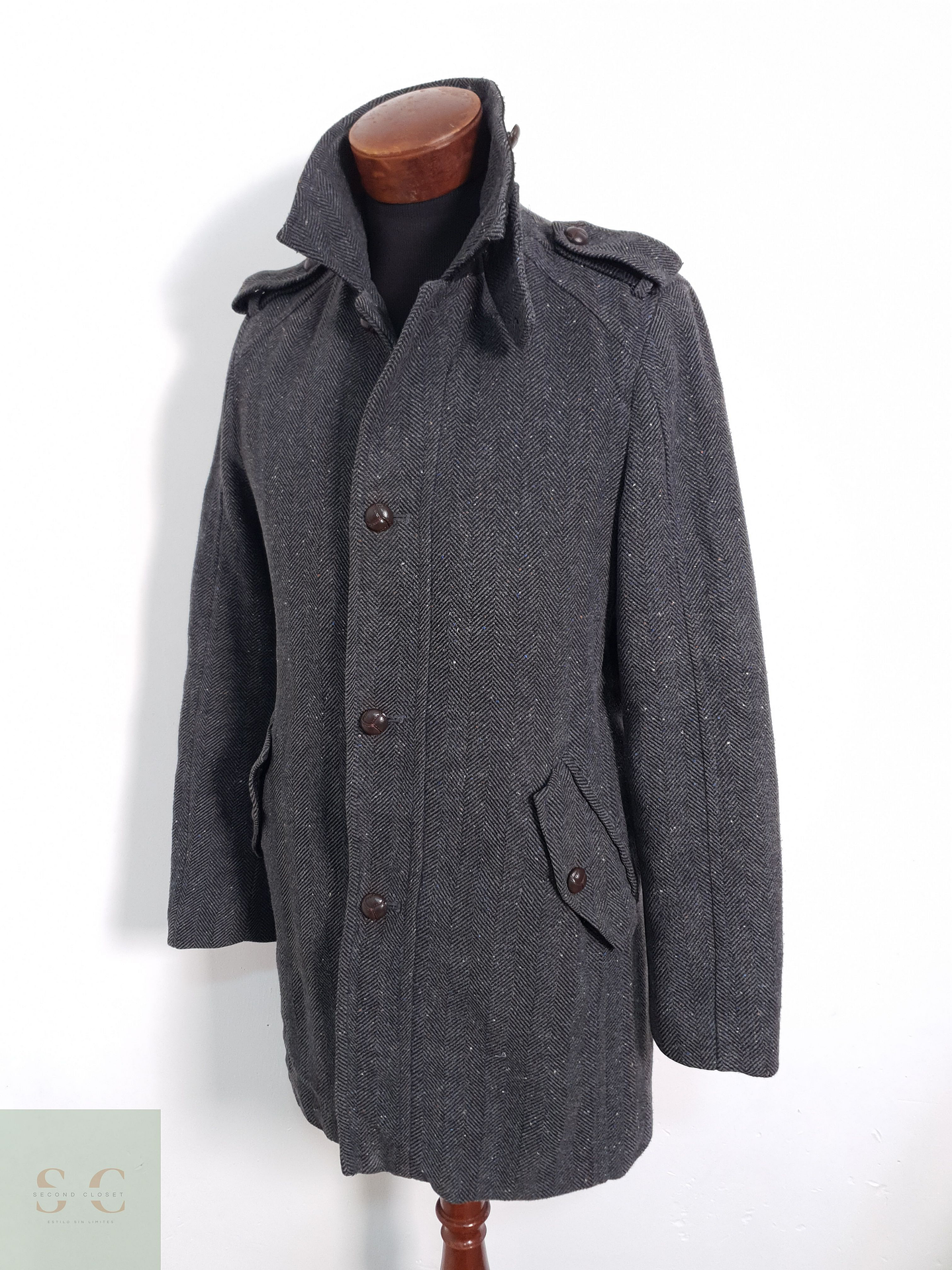 Esprit Chaquetón espiga Plomo Talla S 2