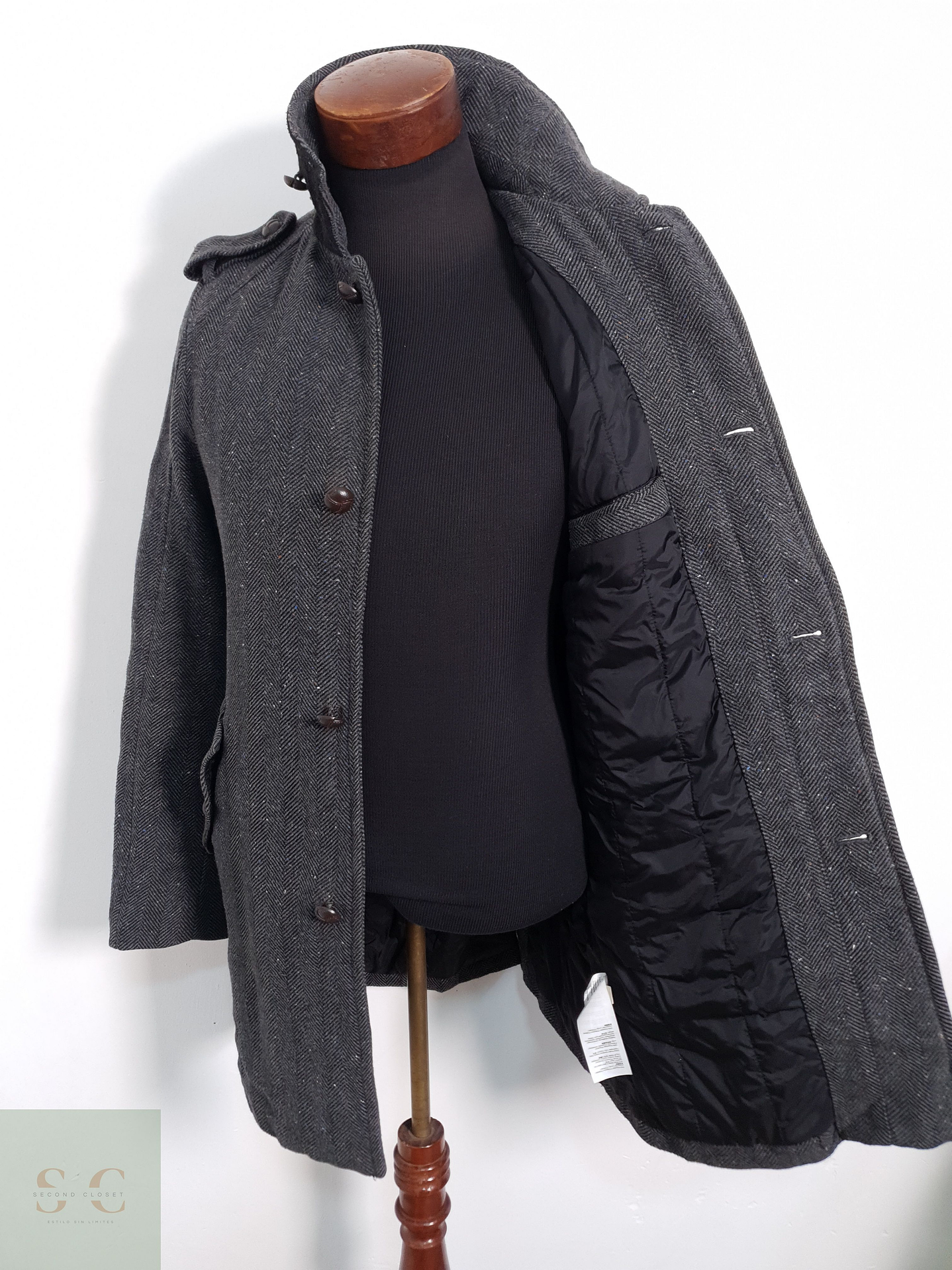 Esprit Chaquetón espiga Plomo Talla S 3