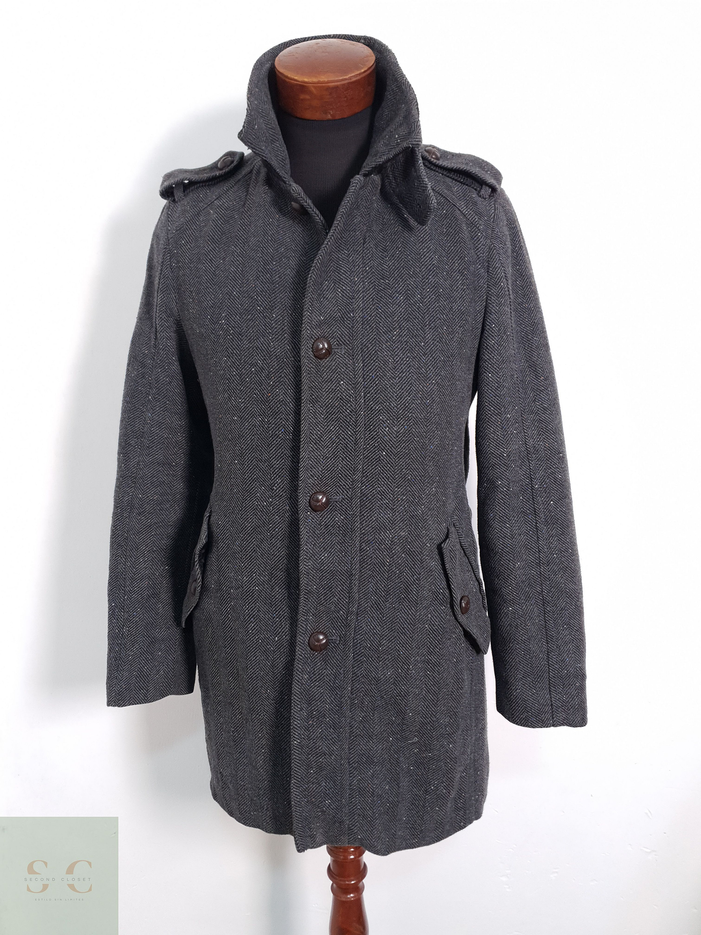 Esprit Chaquetón espiga Plomo Talla S 1