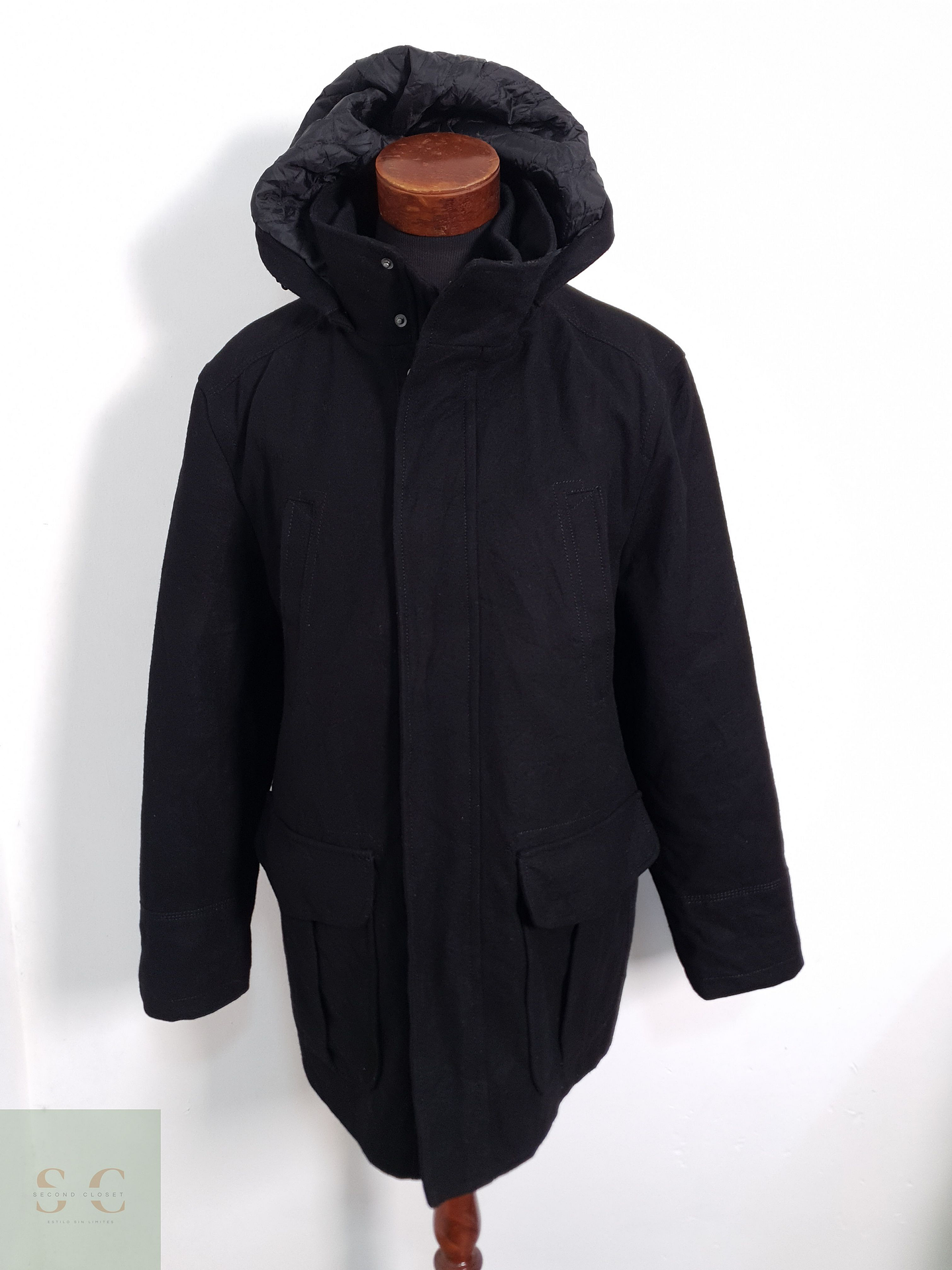 Canda Chaquetón con gorro desmontable Negro Talla XXL 1