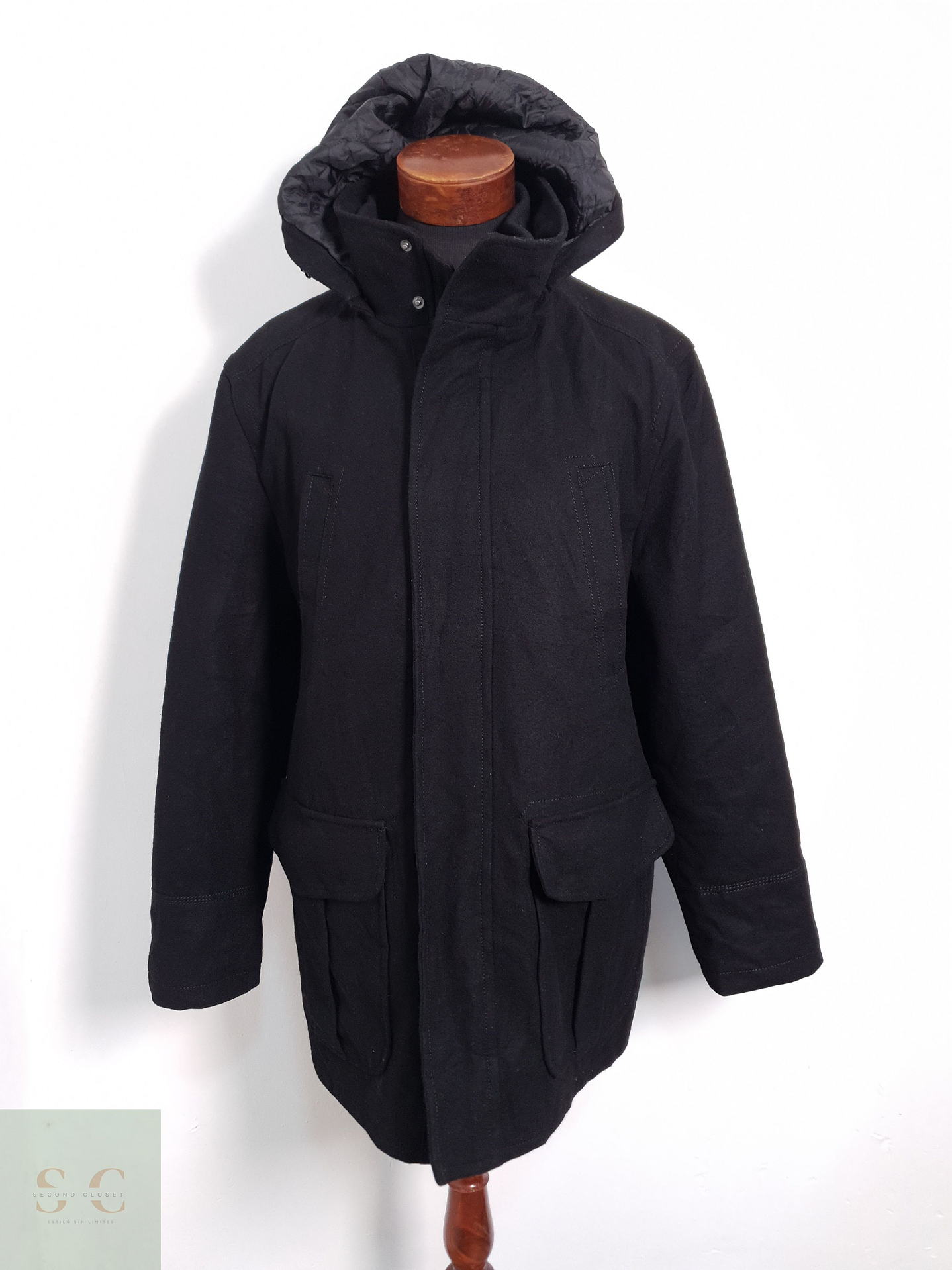 Canda Chaquetón con gorro desmontable Negro Talla XXL 3