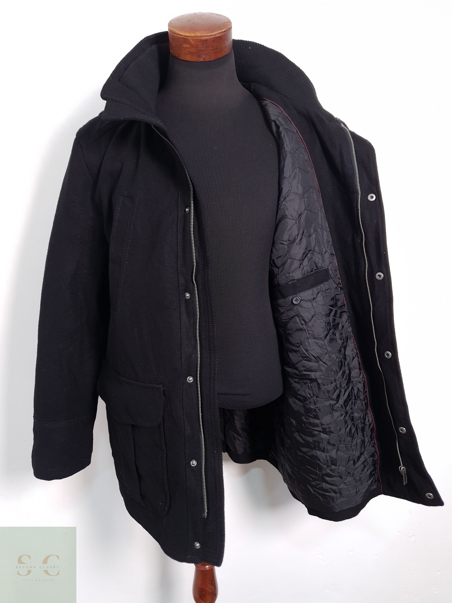 Canda Chaquetón con gorro desmontable Negro Talla XXL 5