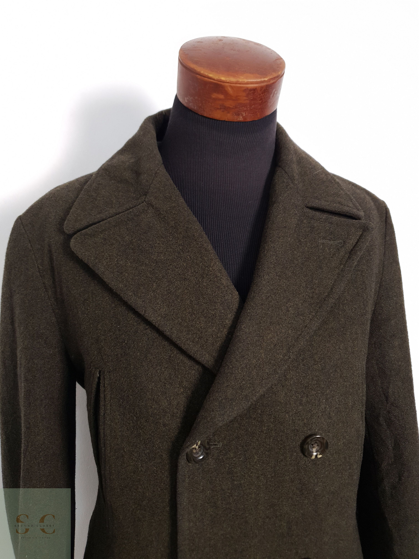 Esprit Abrigo marinero Verde Talla M 2