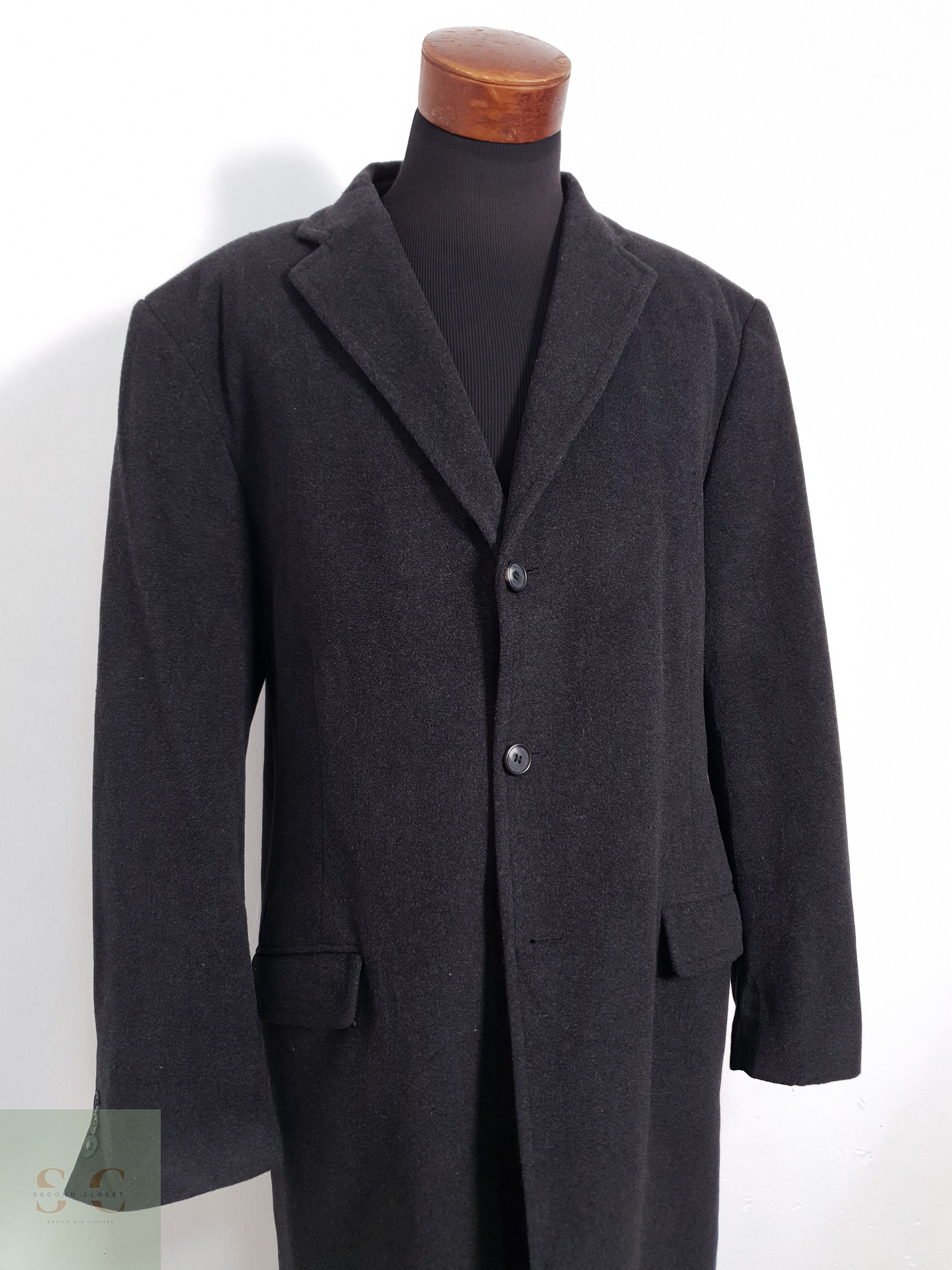 Vintage Abrigo largo Plomo Talla XXL 3