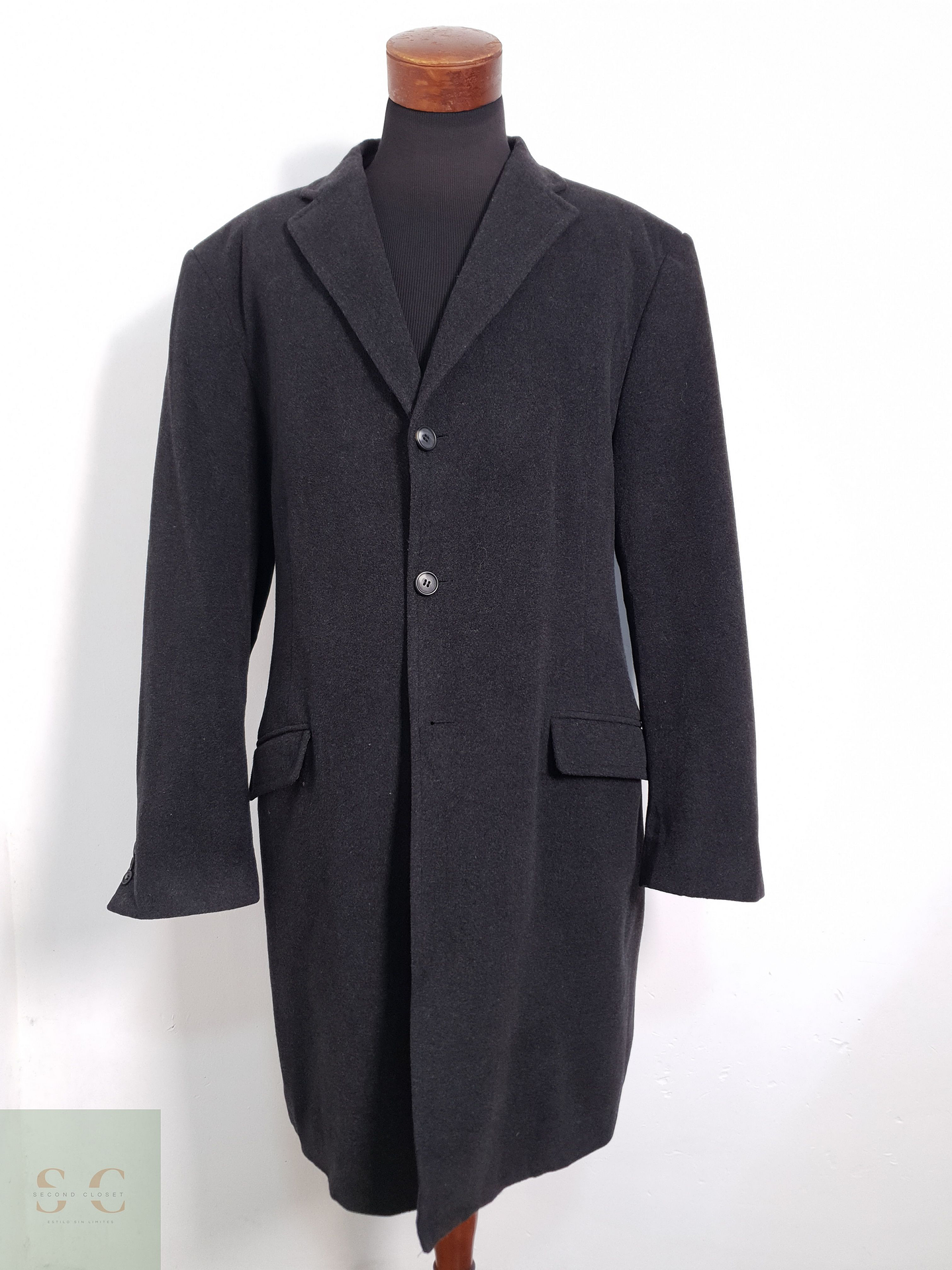 Vintage Abrigo largo Plomo Talla XXL 2