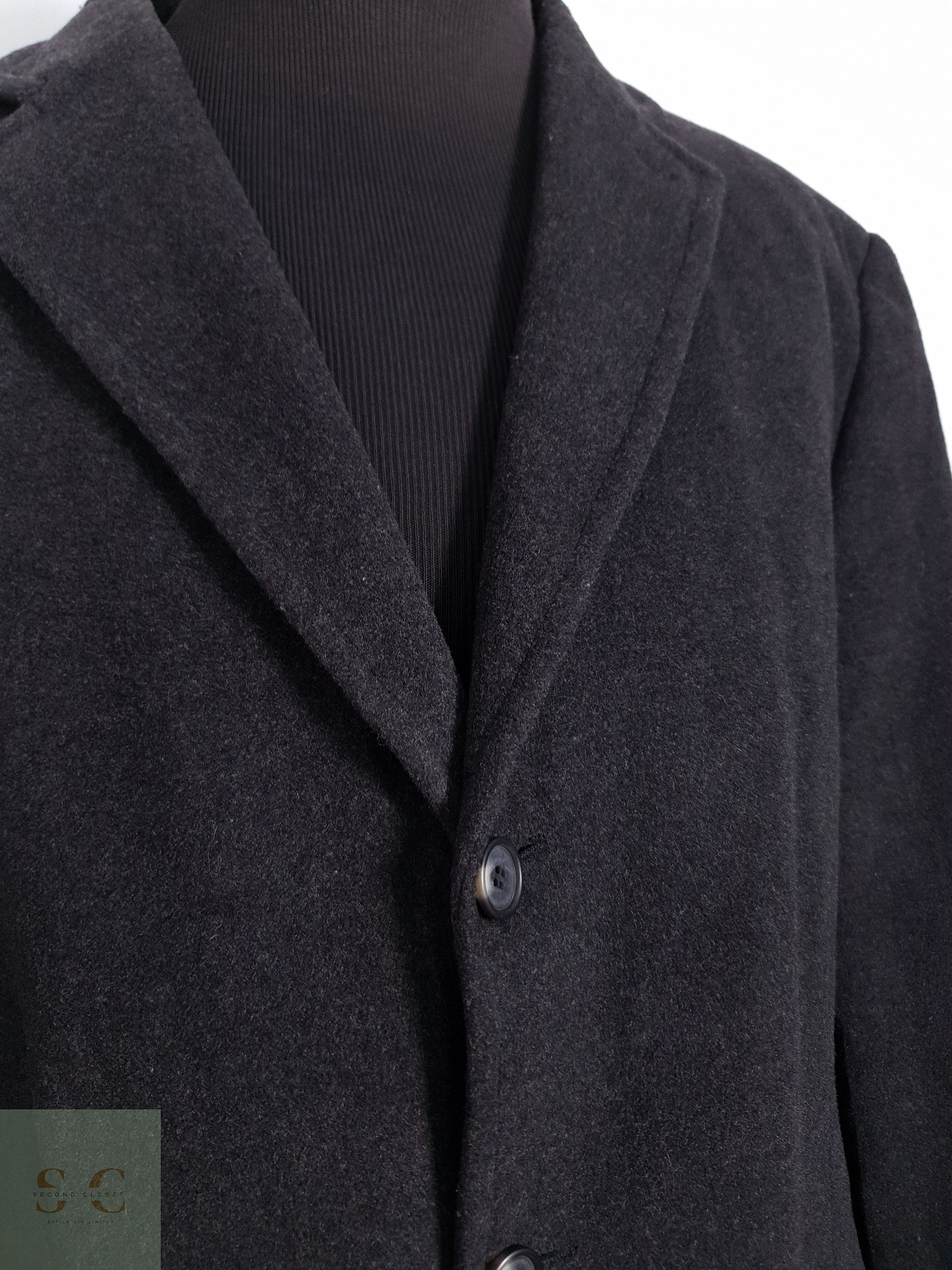 Vintage Abrigo largo Plomo Talla XXL 4