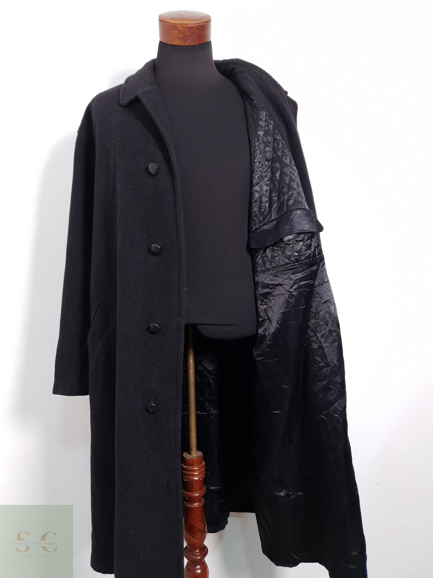 Vintage Abrigo largo Plomo Talla XXL 2