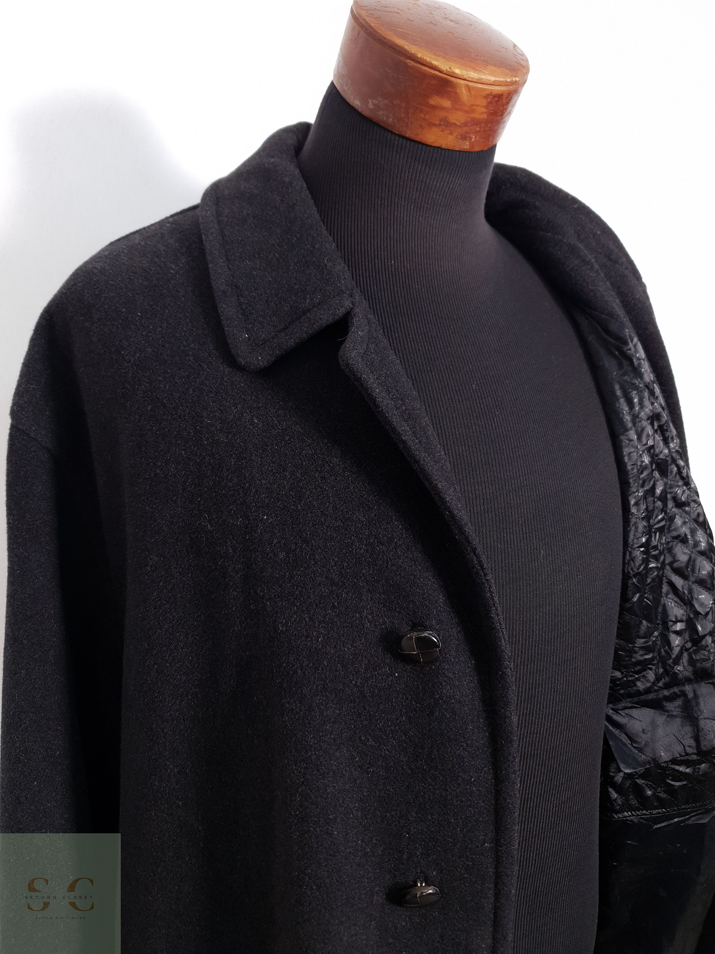 Vintage Abrigo largo Plomo Talla XXL 7