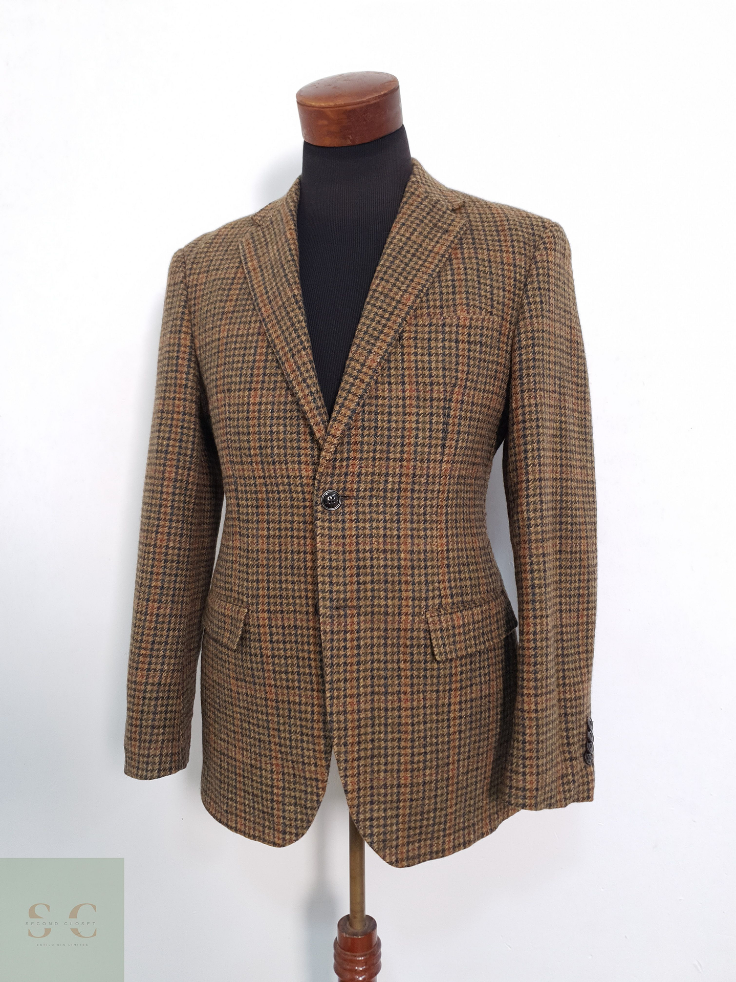 Linus Vestón pata de gallo Camel Talla M 1