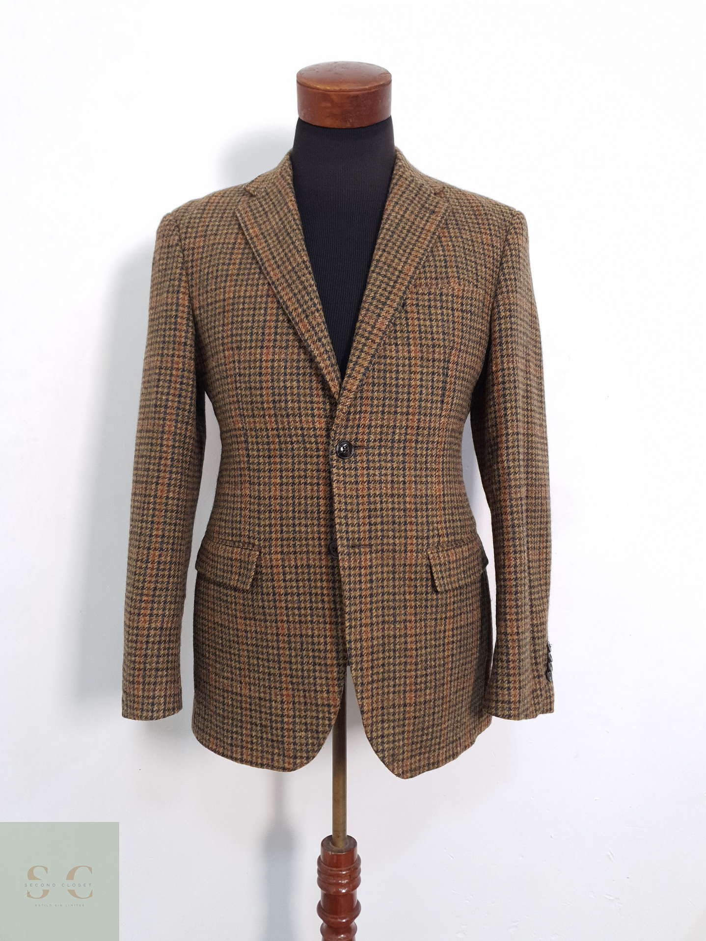 Linus Vestón pata de gallo Camel Talla M 3