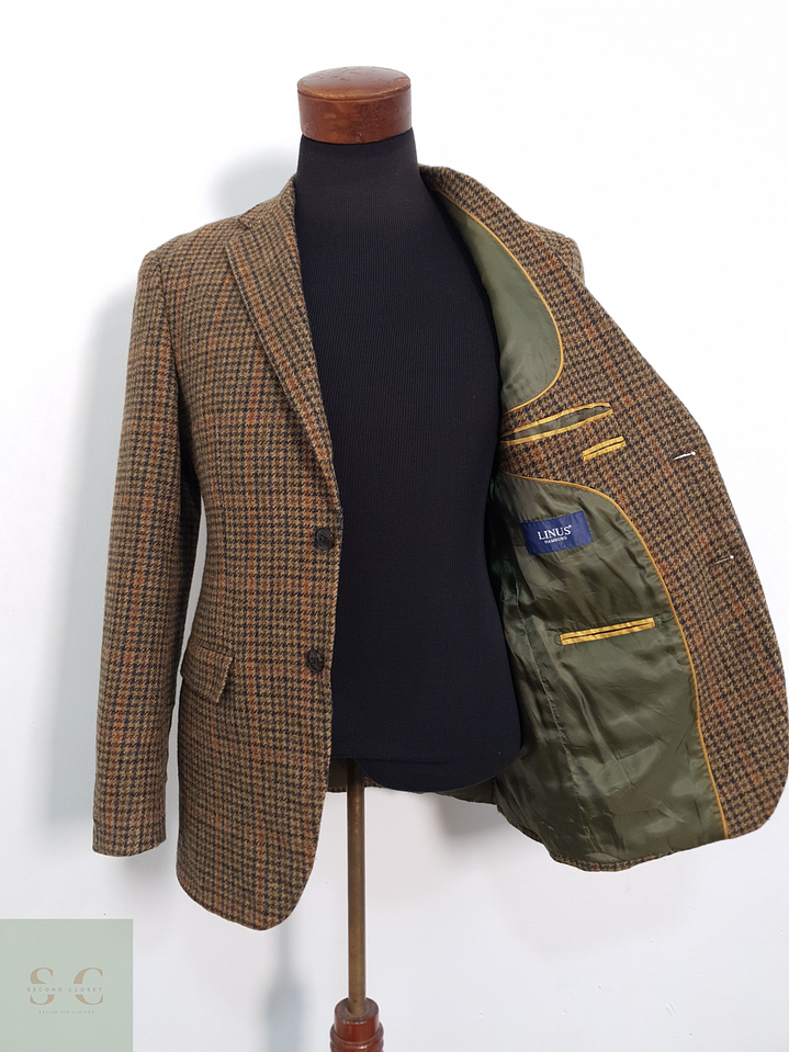 Linus Vestón pata de gallo Camel Talla M 4